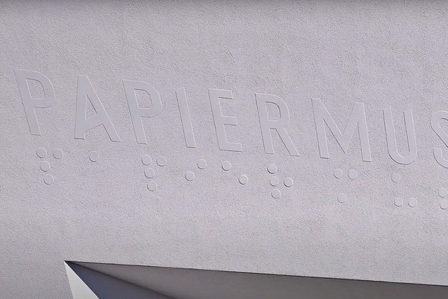 White Facade Render in Paper Museum