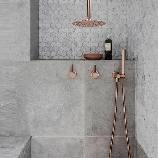 Basic Shower Set - Fontana Verona Solid Brass Ceiling Mounted Bathroom Shower Set - Rose Gold