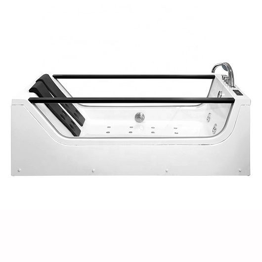 Fontana Barletta White Computer Controlled Acrylic Freestanding Indoor Bathtub with Body Jets and Faucet