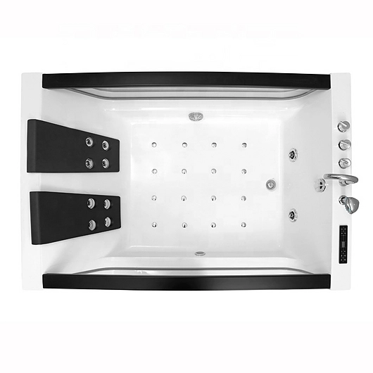 Fontana Barletta White Computer Controlled Acrylic Freestanding Indoor Bathtub with Body Jets and Faucet