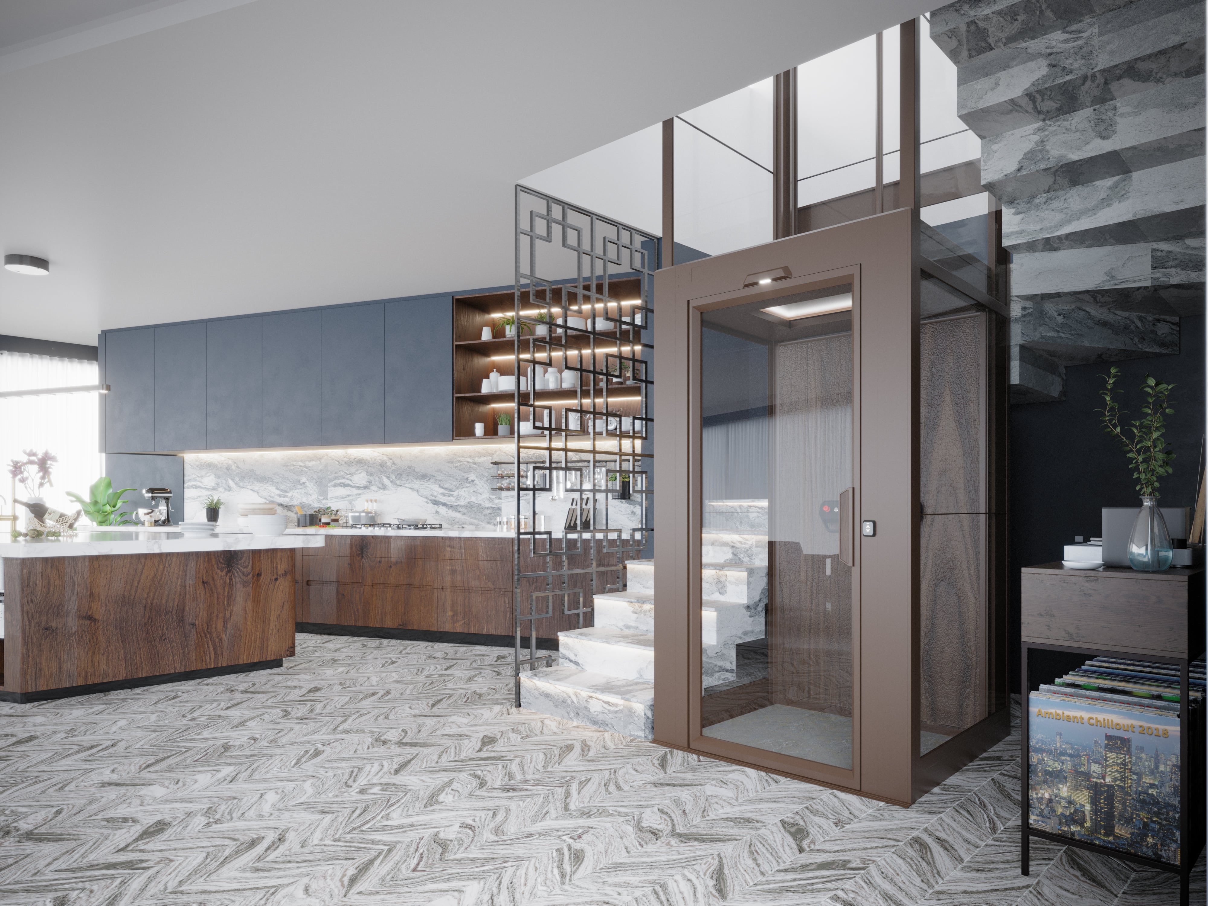 Glass Cabin Home Lift - V90 Aurora