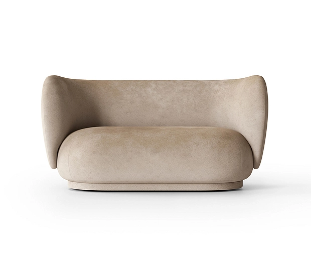 Ferm Living Sofa - Rico 2 Seater Faded Velvet Sand Pro