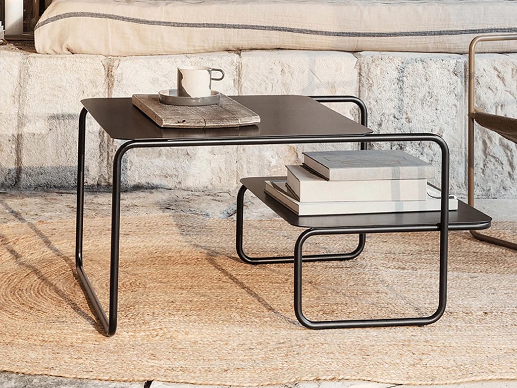 Knoll Japan metal wooden side table.