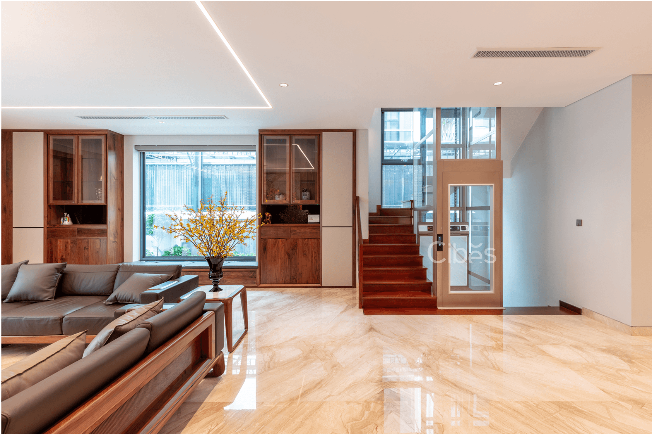 Glass Home Lift Near Wine Cave