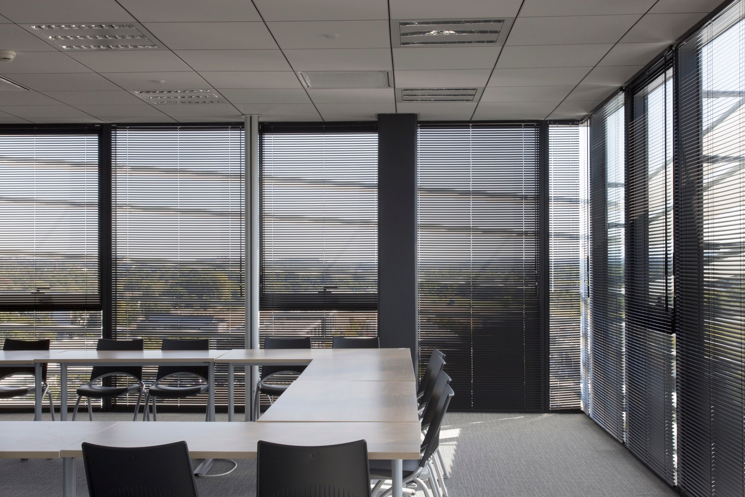 Aluminum Venetian Blinds in Thales Buildings