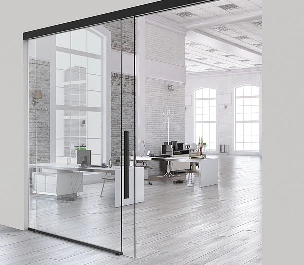 Rollglass+ Glass doors and fixed panel system from KLEIN
