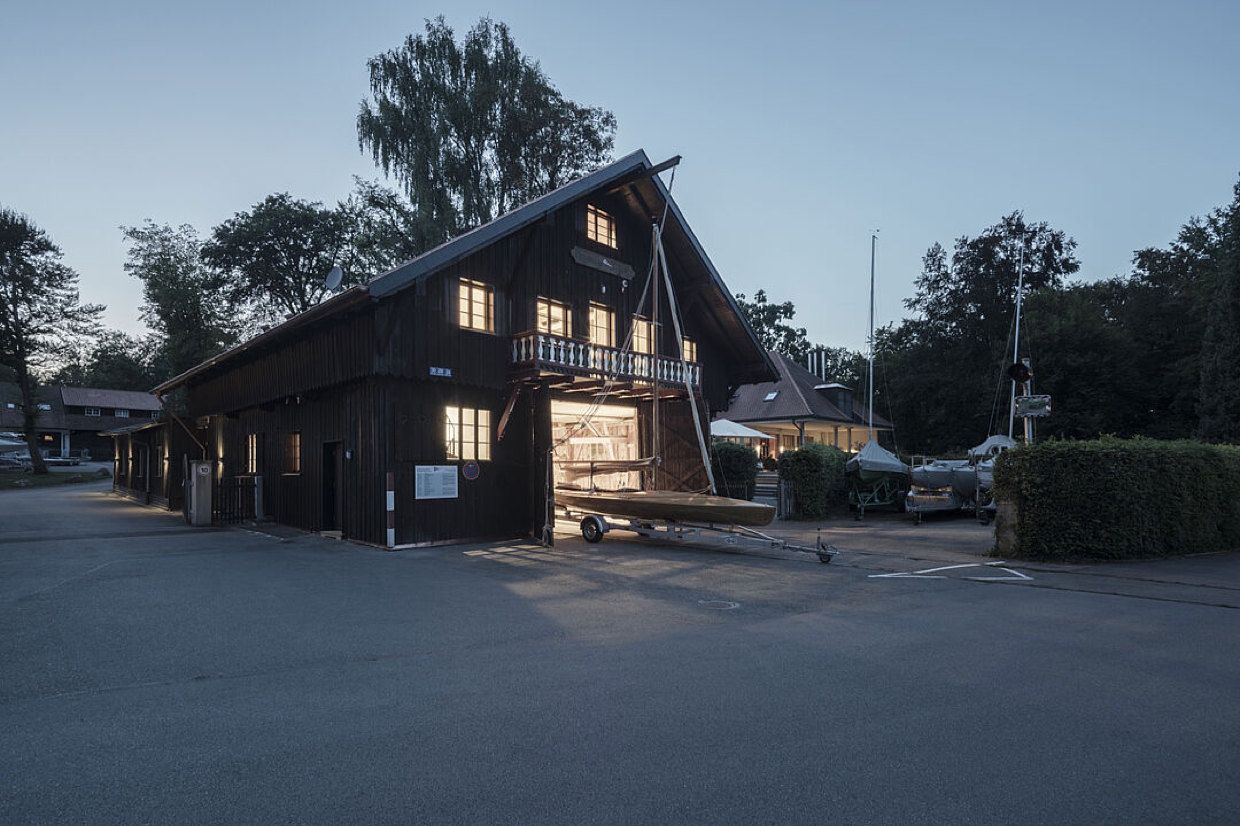 Profiled Glass in a Boathouse in Bavaria