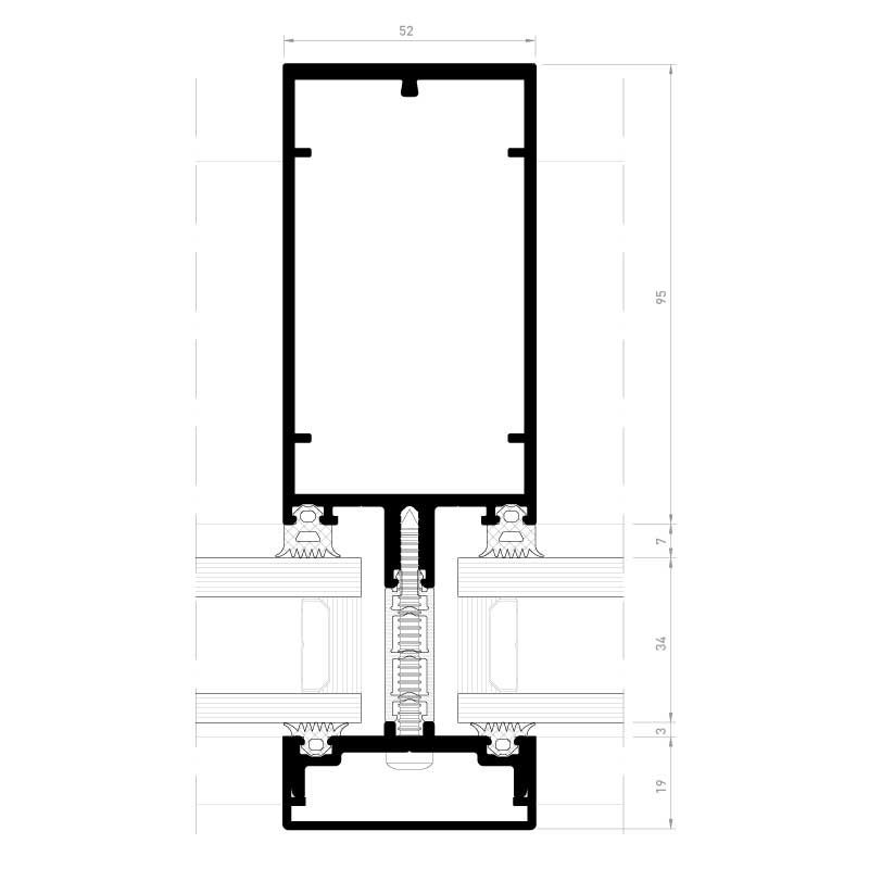 Lightweight Curtain Wall System - STRUGAL S52CR/NT