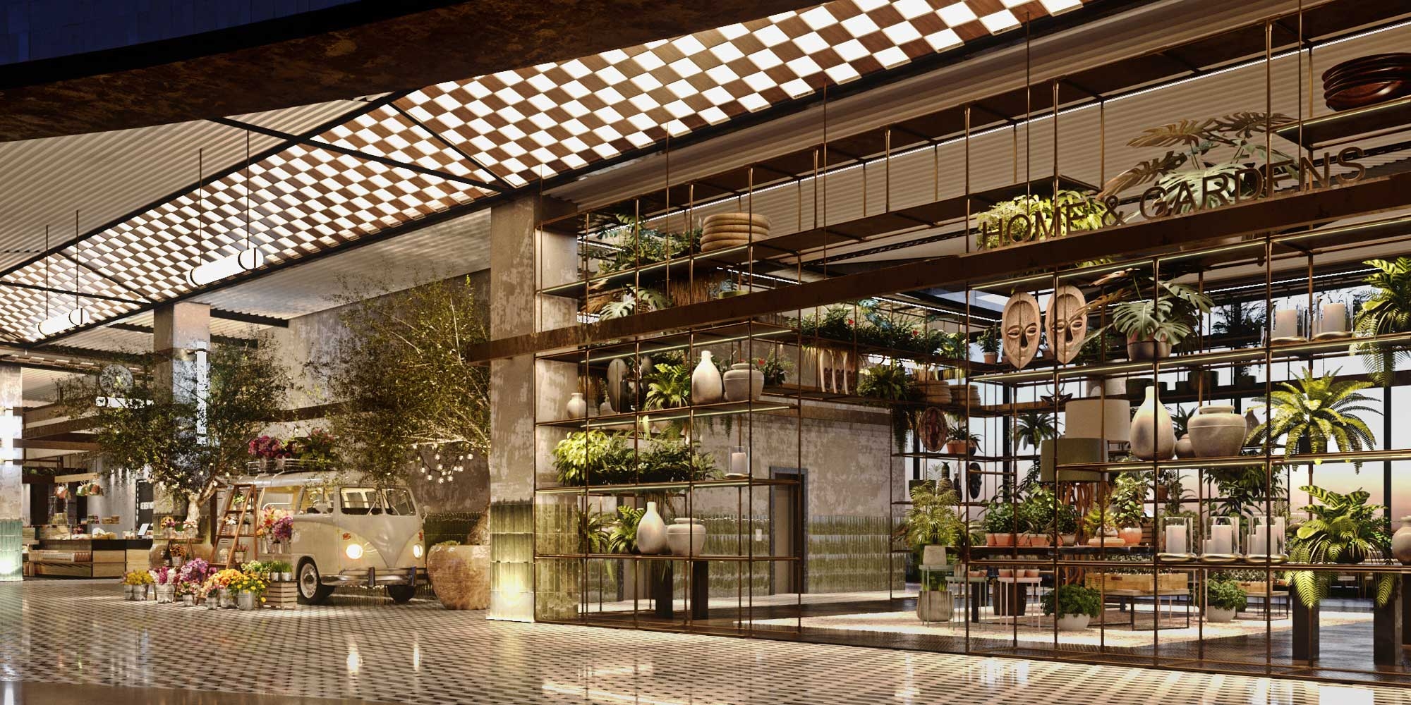 Ceramic Lattice Ceiling - 360 Food Hall