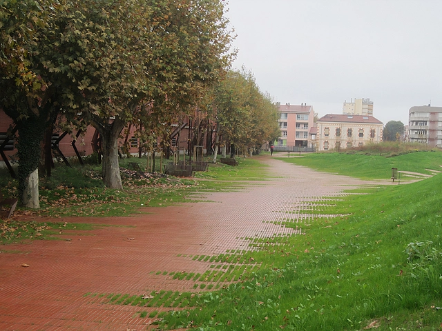 Ceramic brick paving on old military parade grounds