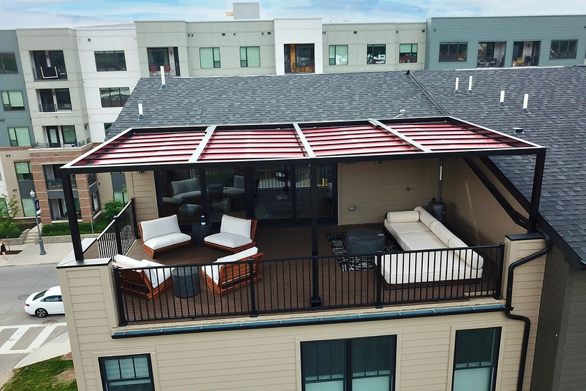 Awning for roof clearance terrace