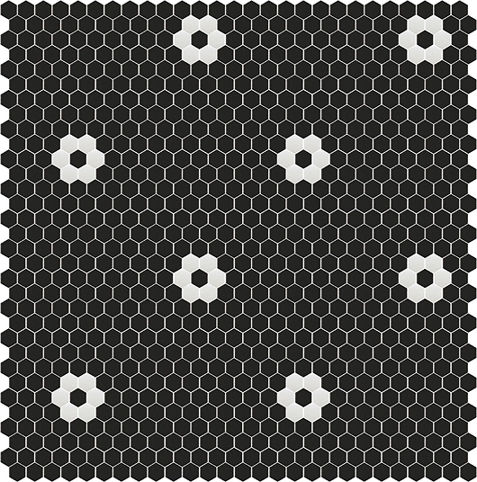 Flores mosaic tiles - Black