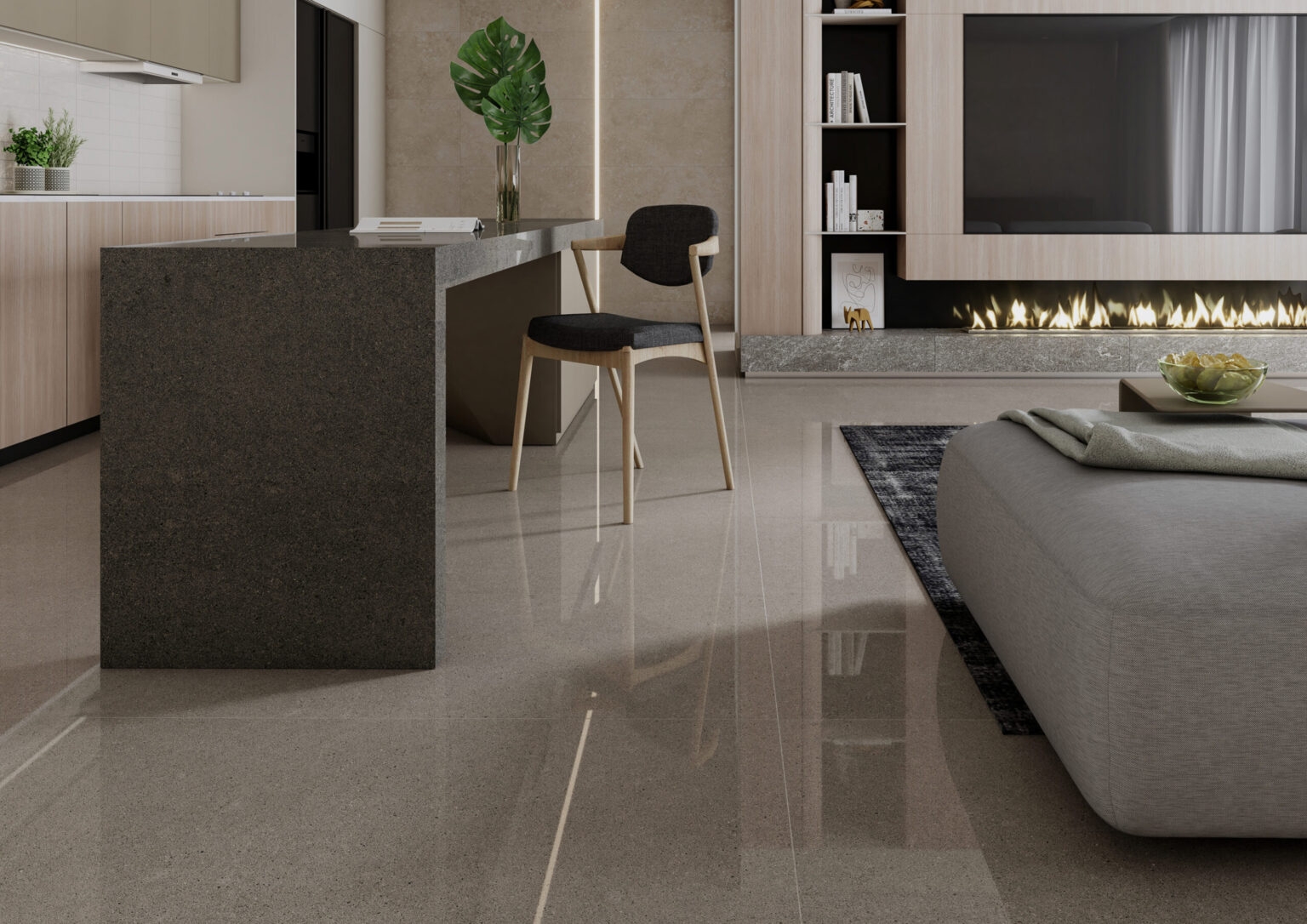 Porcelánicos tipo mármol de acabado pulido