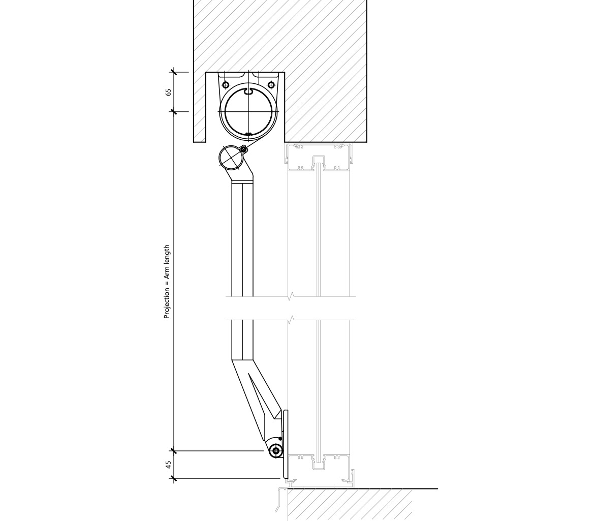 Drop Arm Window Awnings