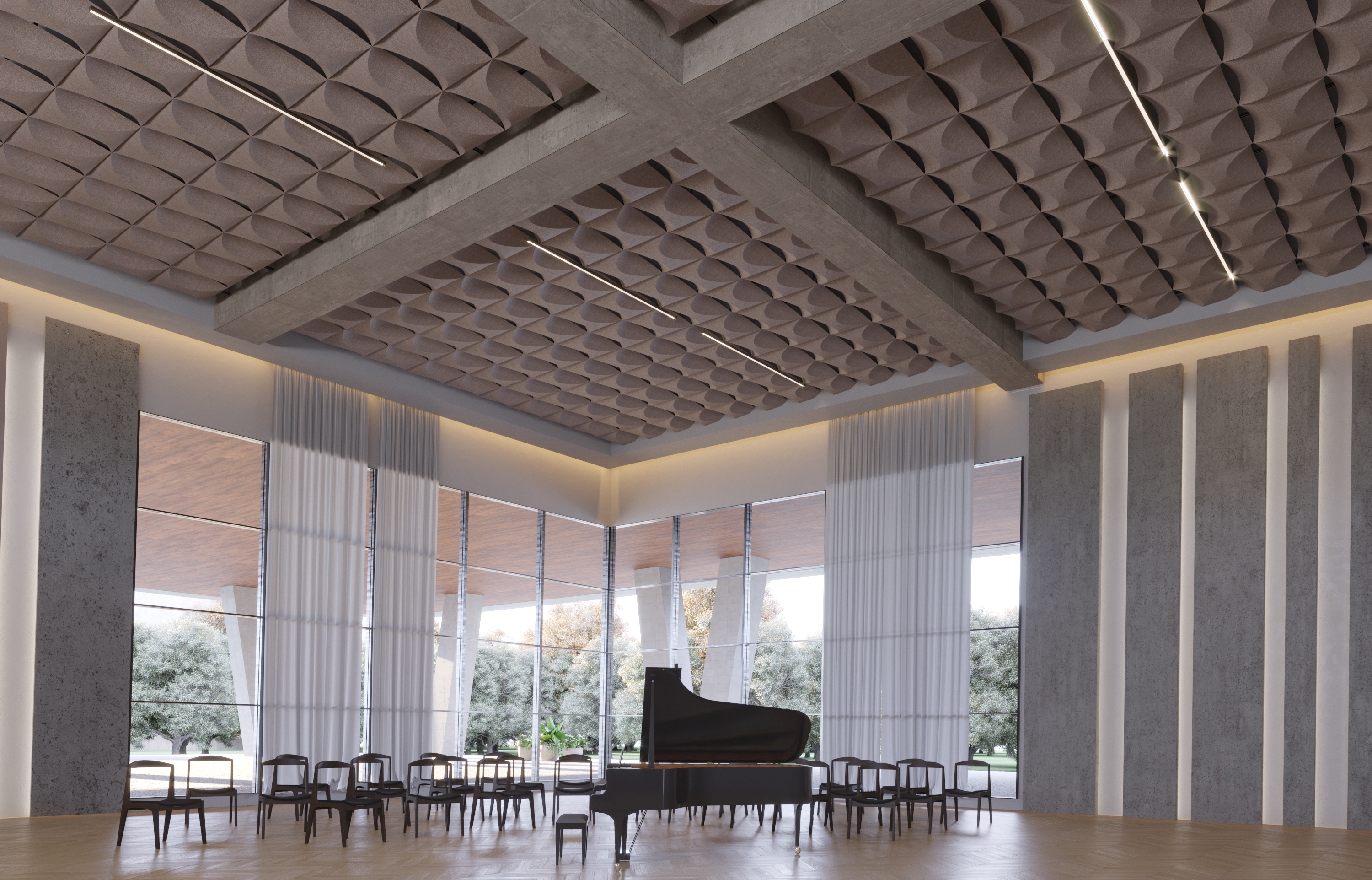 Acoustic Ceilings - HeartFelt® Origami Ceiling System