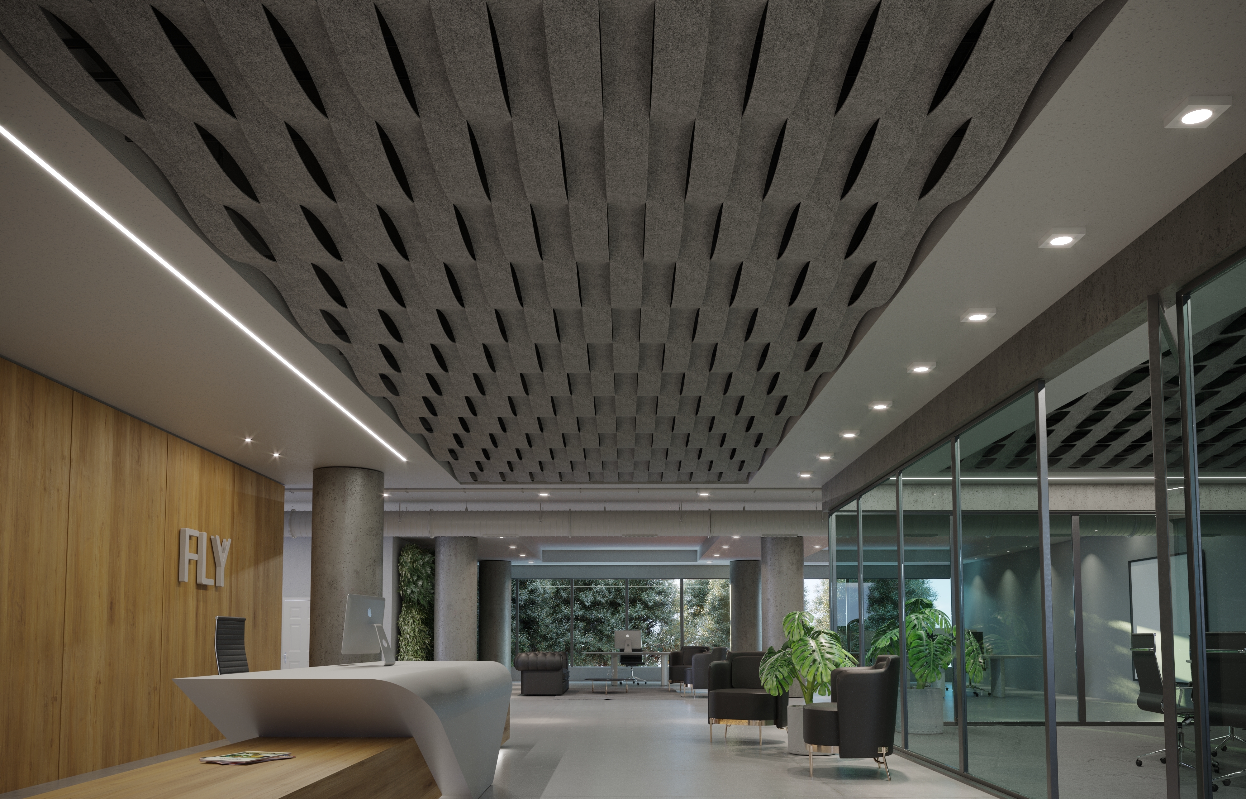Acoustic Ceilings - HeartFelt® Origami Ceiling System