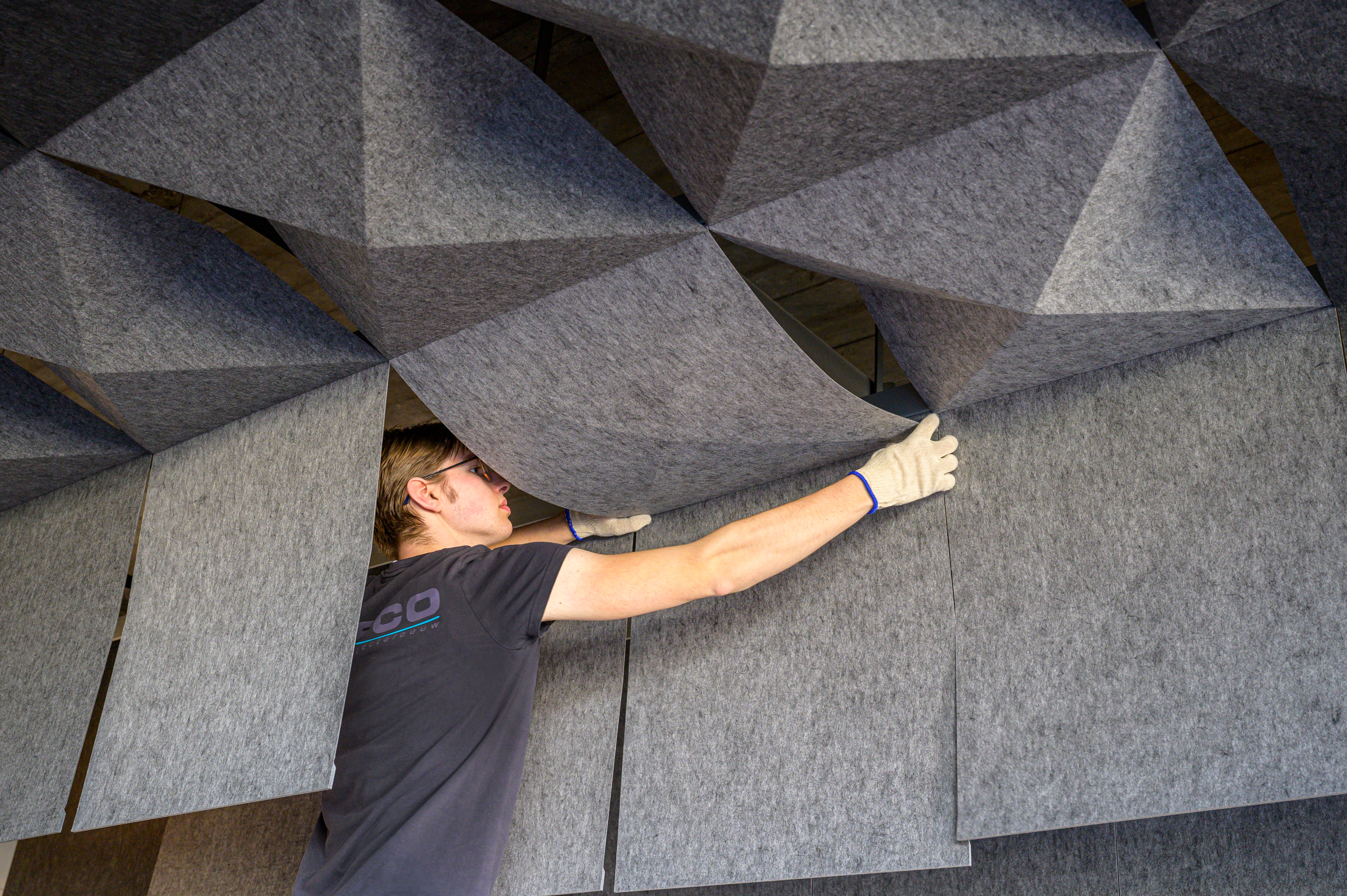 Acoustic Ceilings - HeartFelt® Origami Ceiling System