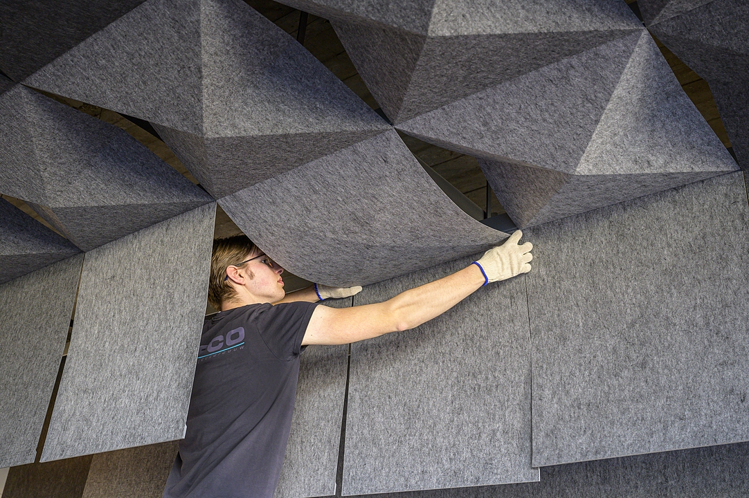 Acoustic Ceilings - HeartFelt® Origami Ceiling System