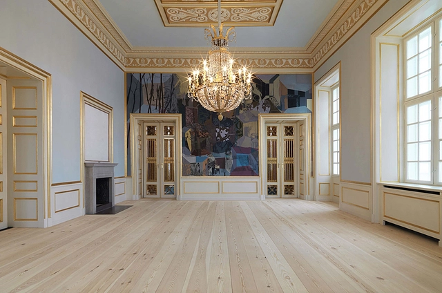 Solid Pine wooden flooring from Dinesen in historical building