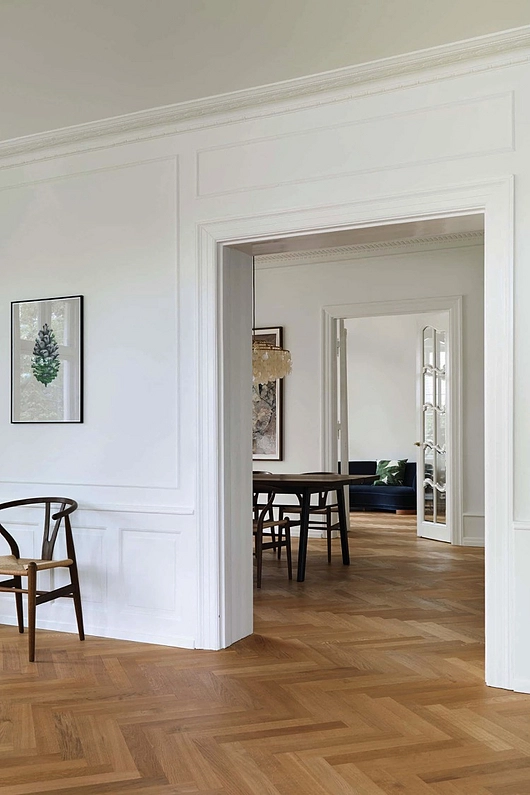 Patterned Solid Oak Flooring from Dinesen in historical villa