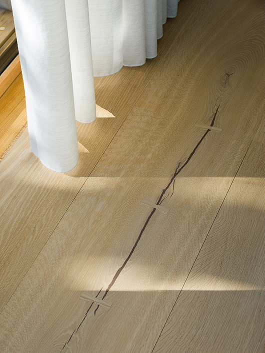 Solid heart Oak Wooden Floors from Dinesen from Dinesen are used in a coastal holiday home