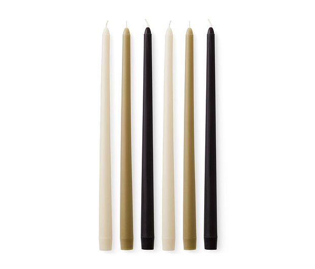 Spire Smooth Tapered Candle, H38, Neutral, Set Of 6