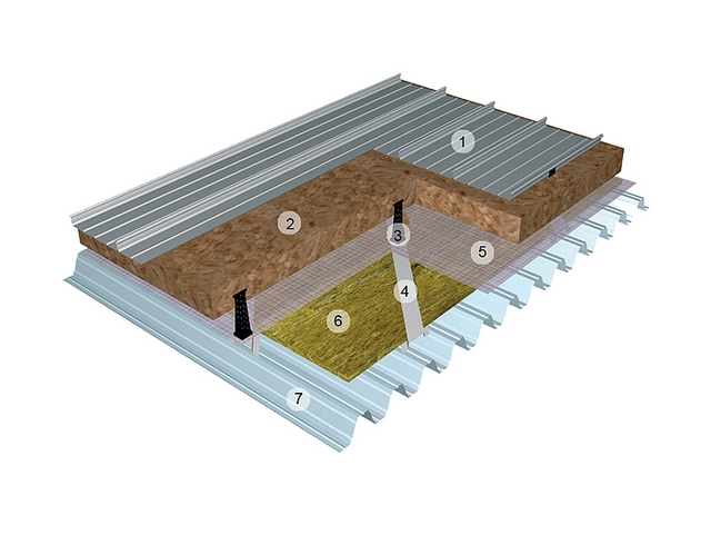 Kalzip Structural Decking with acoustic insulation slab