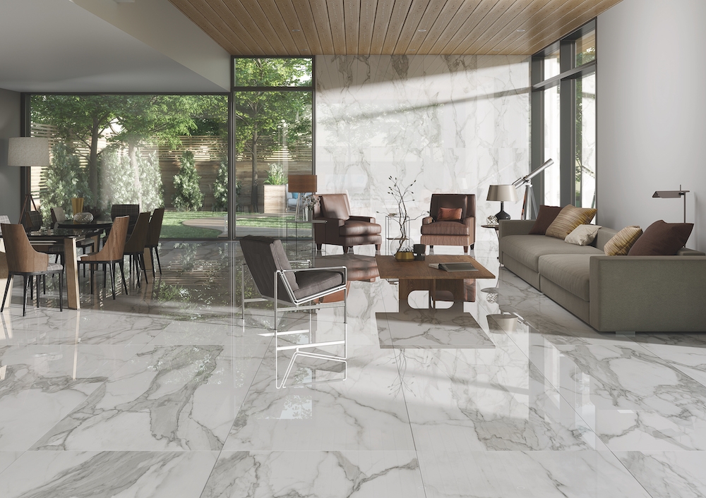 Revestimientos estilo mármol blanco