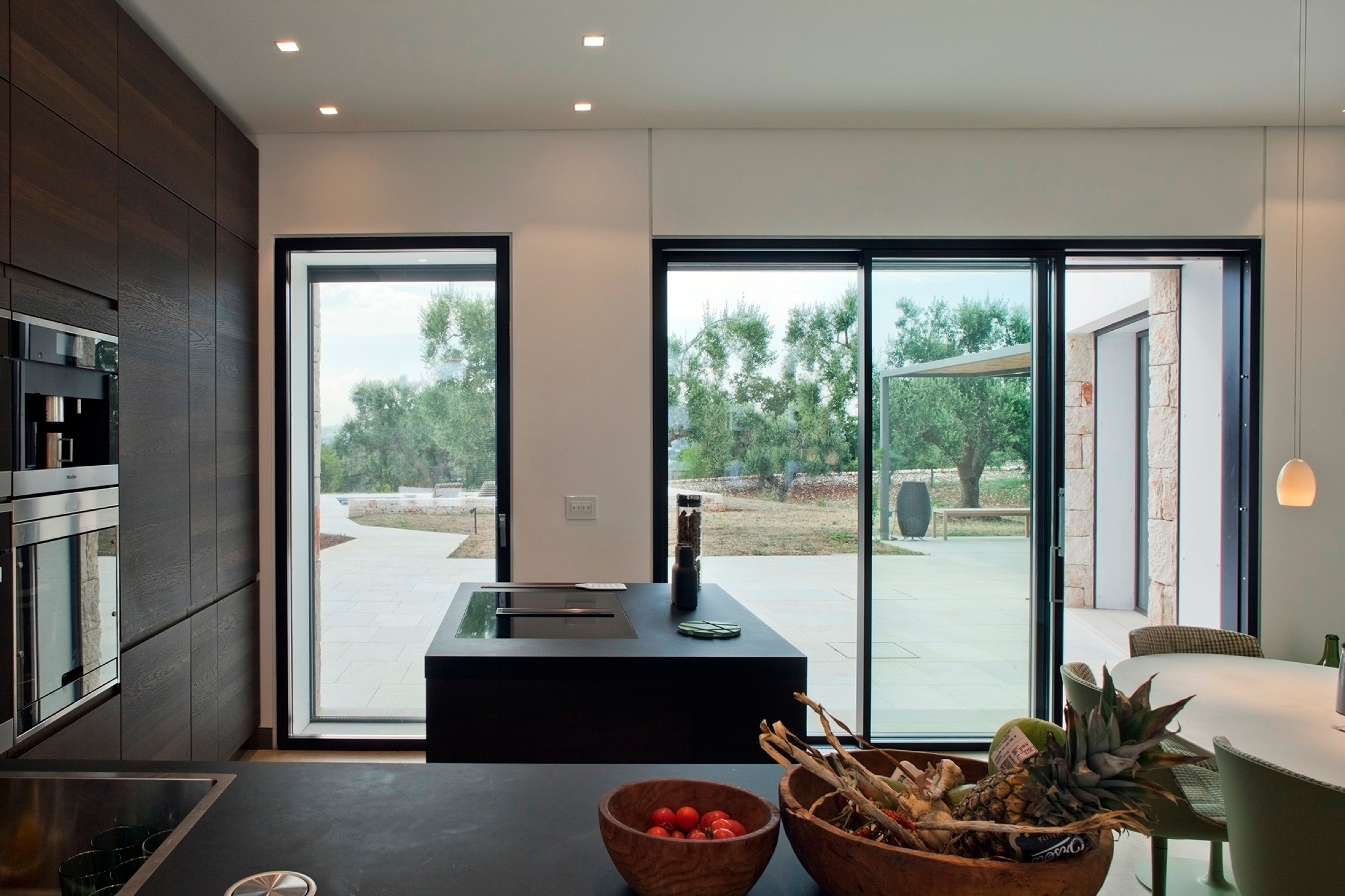 Frameless Wooden Windows in Villa Ostuni