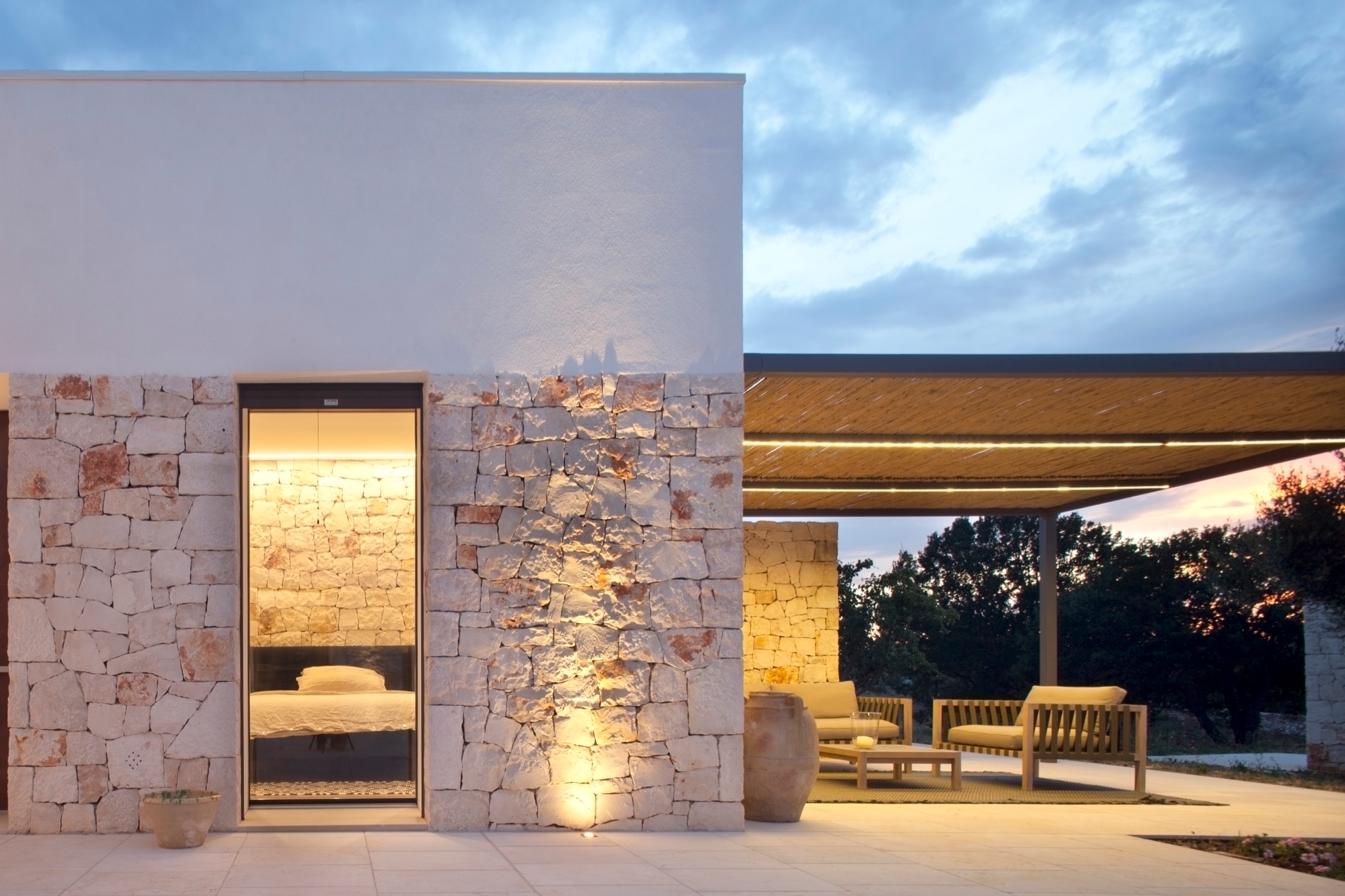 Frameless Wooden Windows in Villa Ostuni