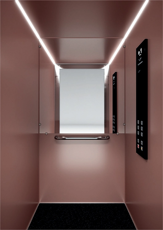 Maison 100 Lift cabin design with Copper Swift paint and mirror