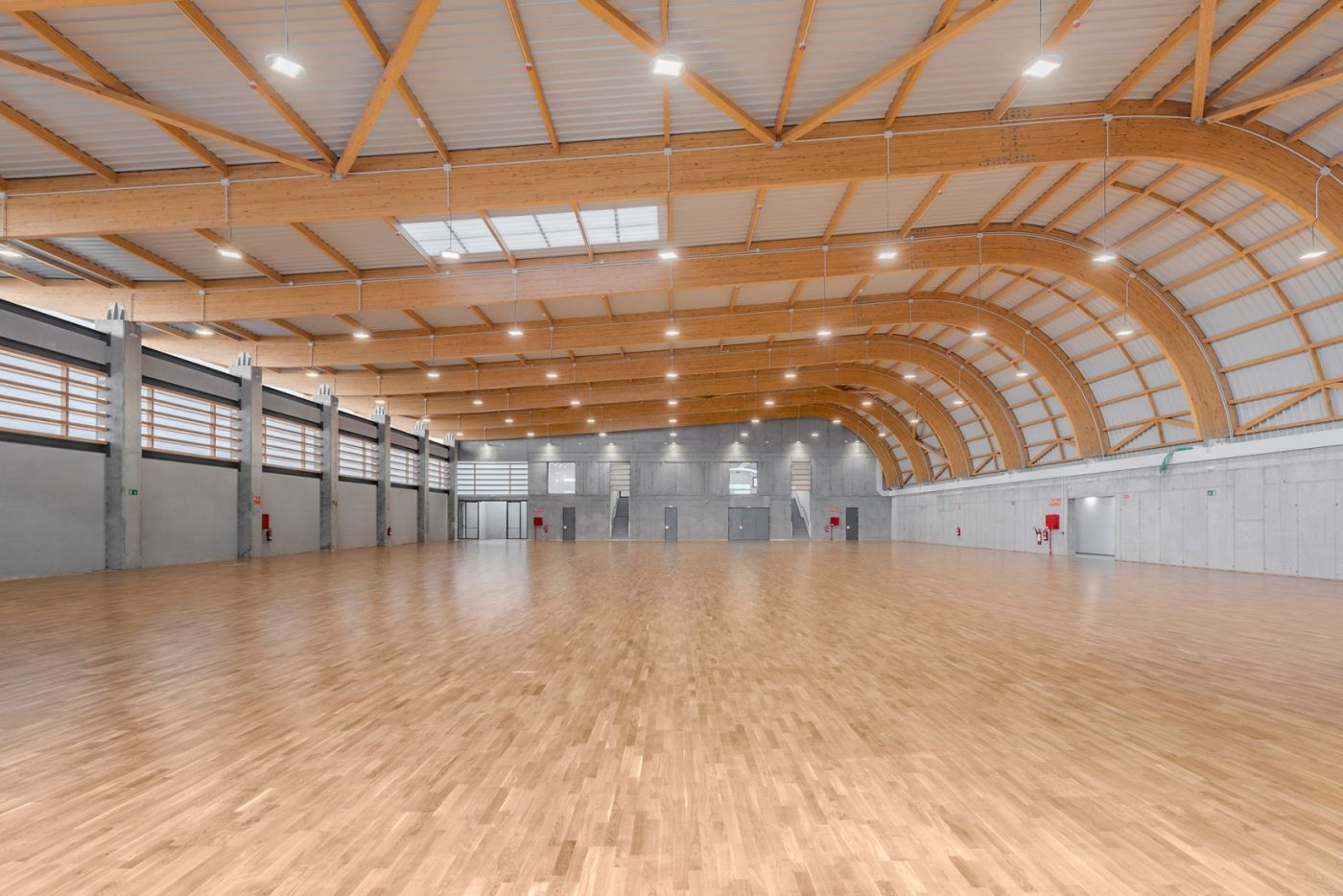 Laminated Timber Beam Structure in Sports Center