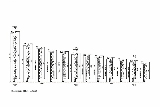 Alphaton standard widths