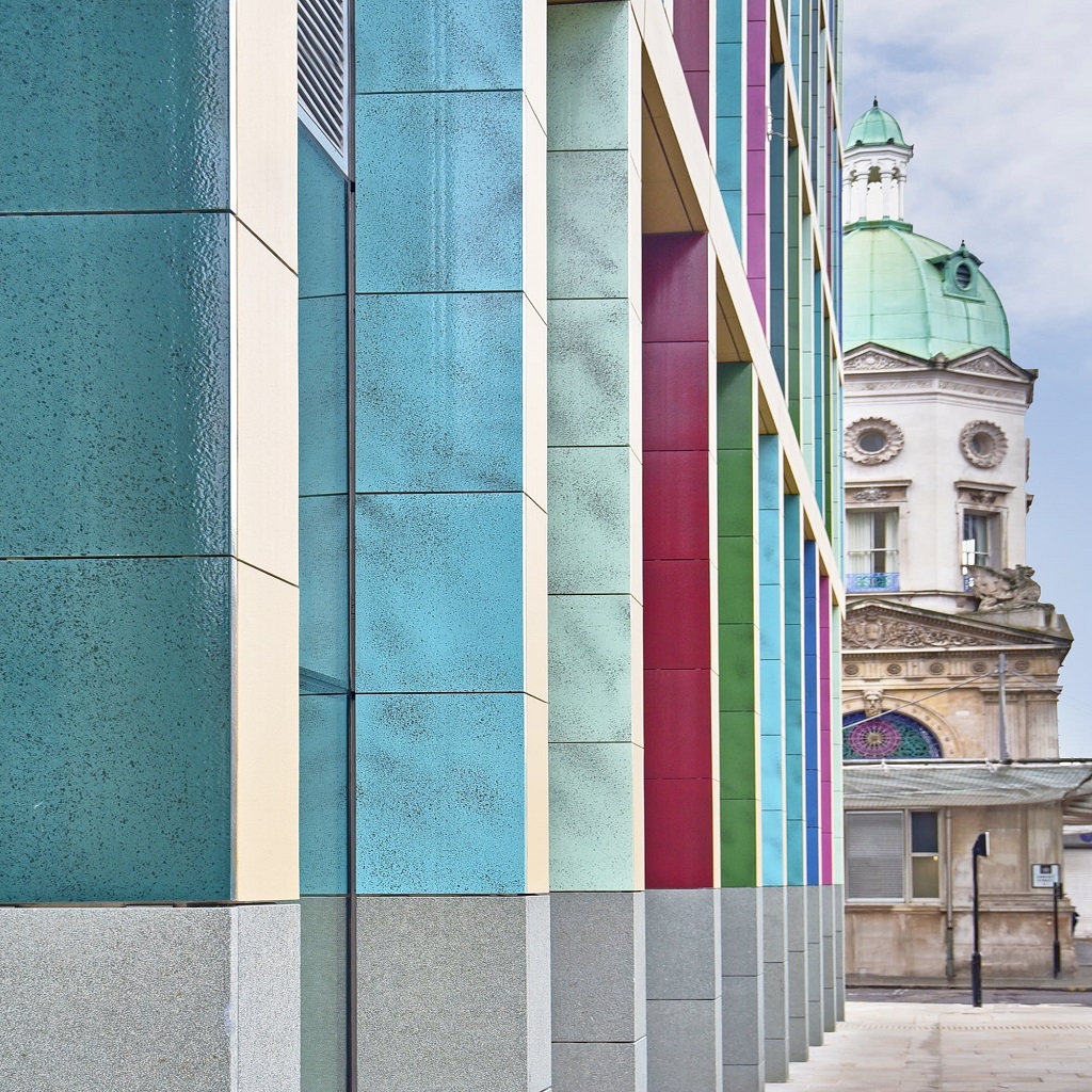 BAGUETTE Panels With Custom Glazes at Kaleidoscope Tower