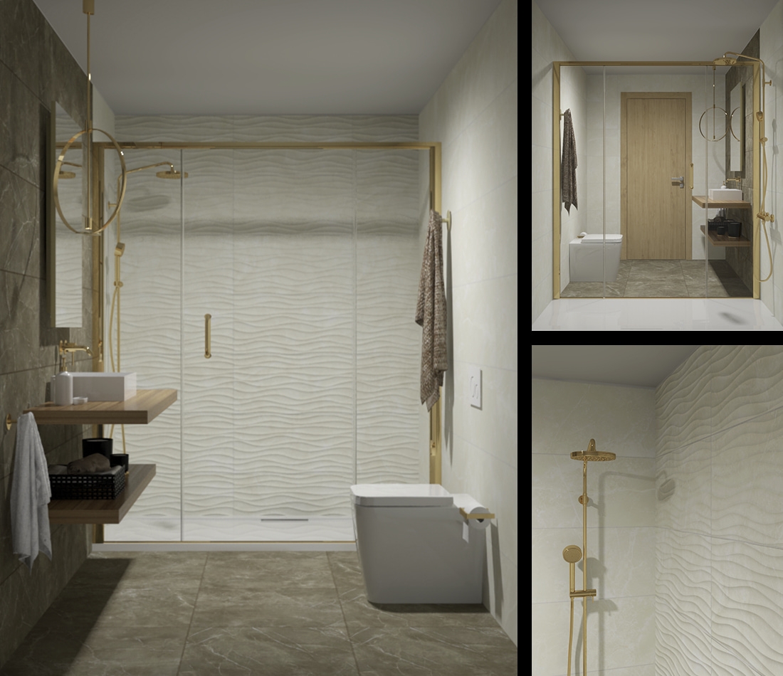 Marble Collection Tiles in Residential Bathroom