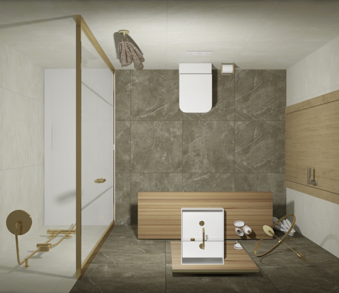 Marble Collection Tiles in Residential Bathroom