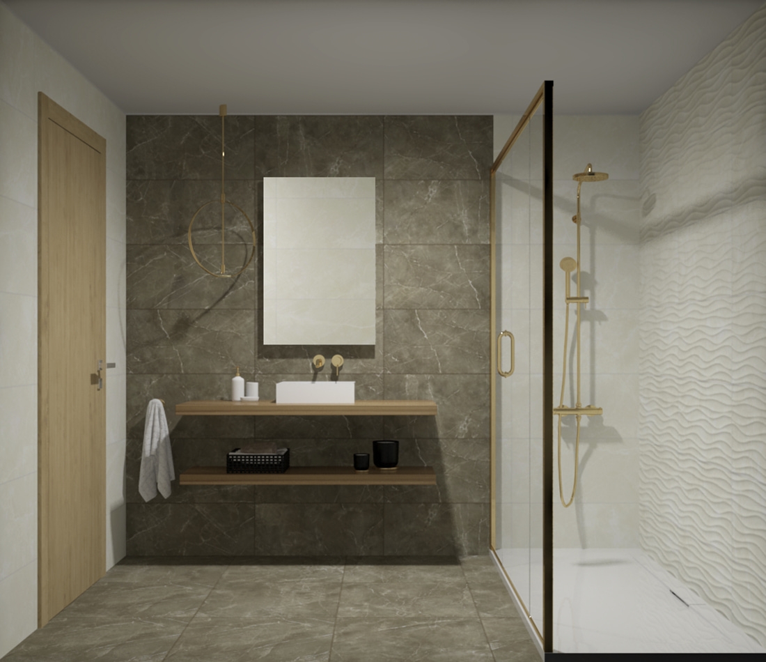 Marble Collection Tiles in Residential Bathroom