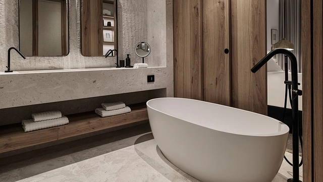 Vanity and sinks in Stonetech stone