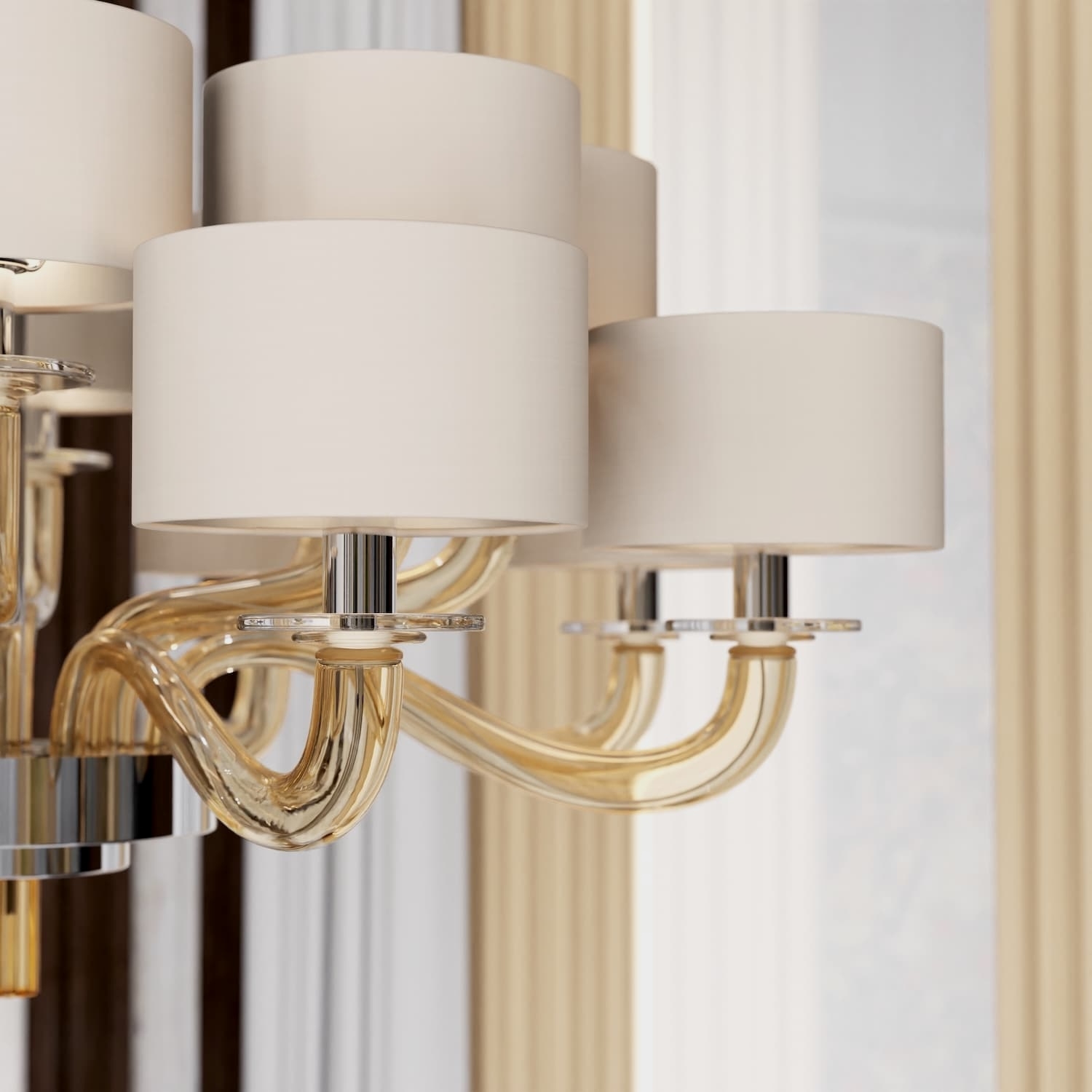 Murano Glass Chandelier and Wall Lights at UAE Apartment