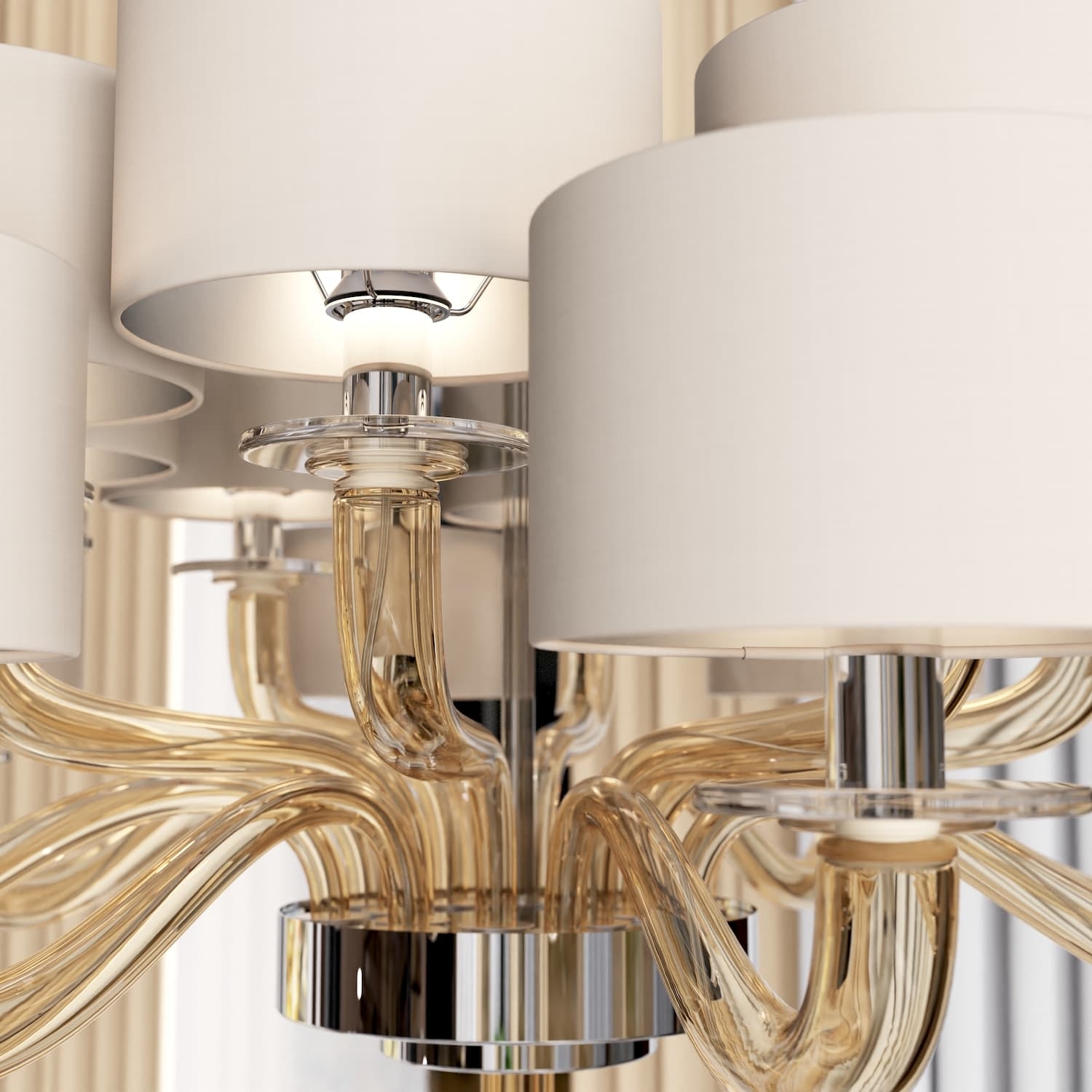 Murano Glass Chandelier and Wall Lights at UAE Apartment