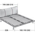 Metal bed frame with padded headrest | Baia