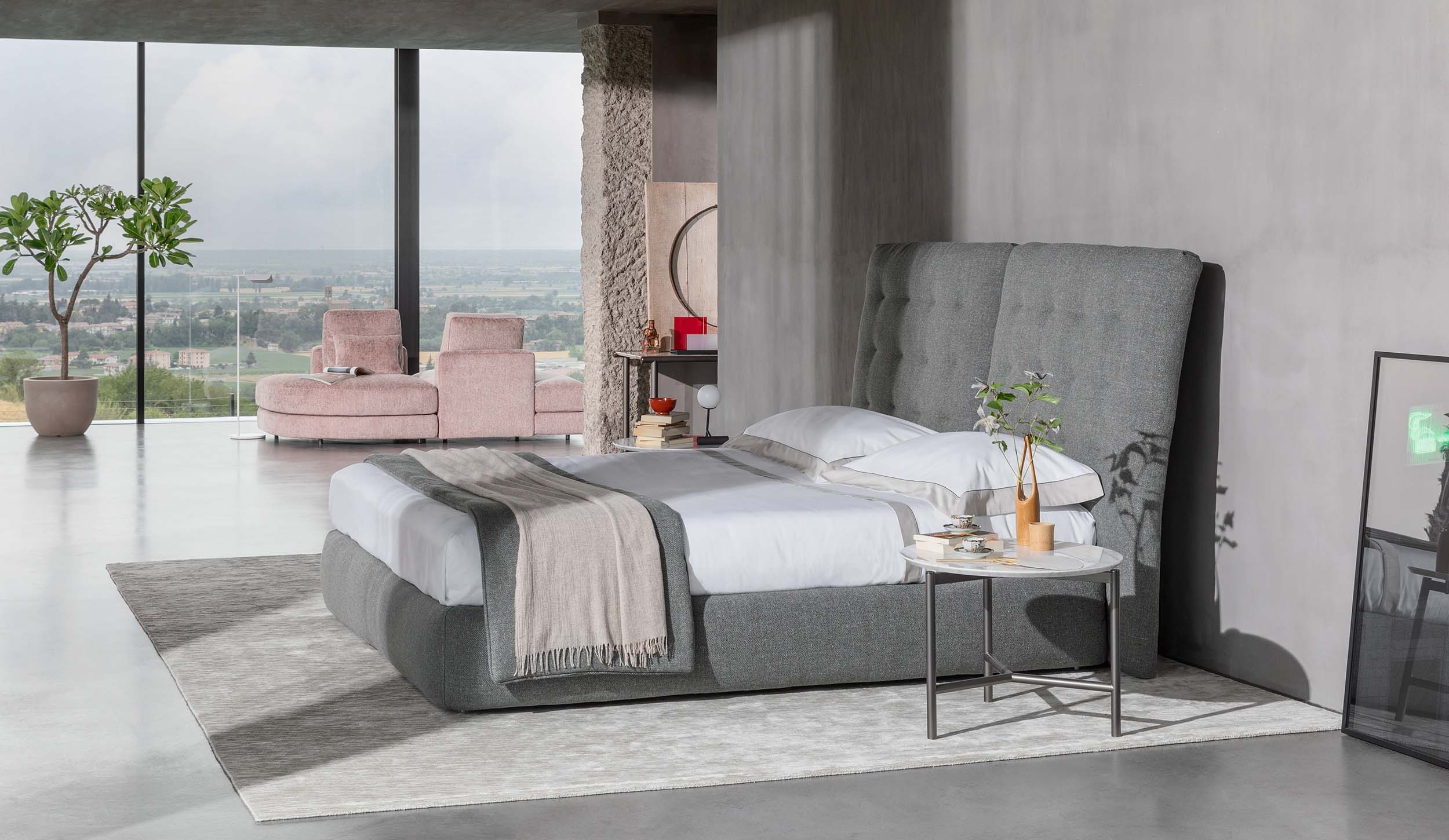 Quilted headboard | Angle