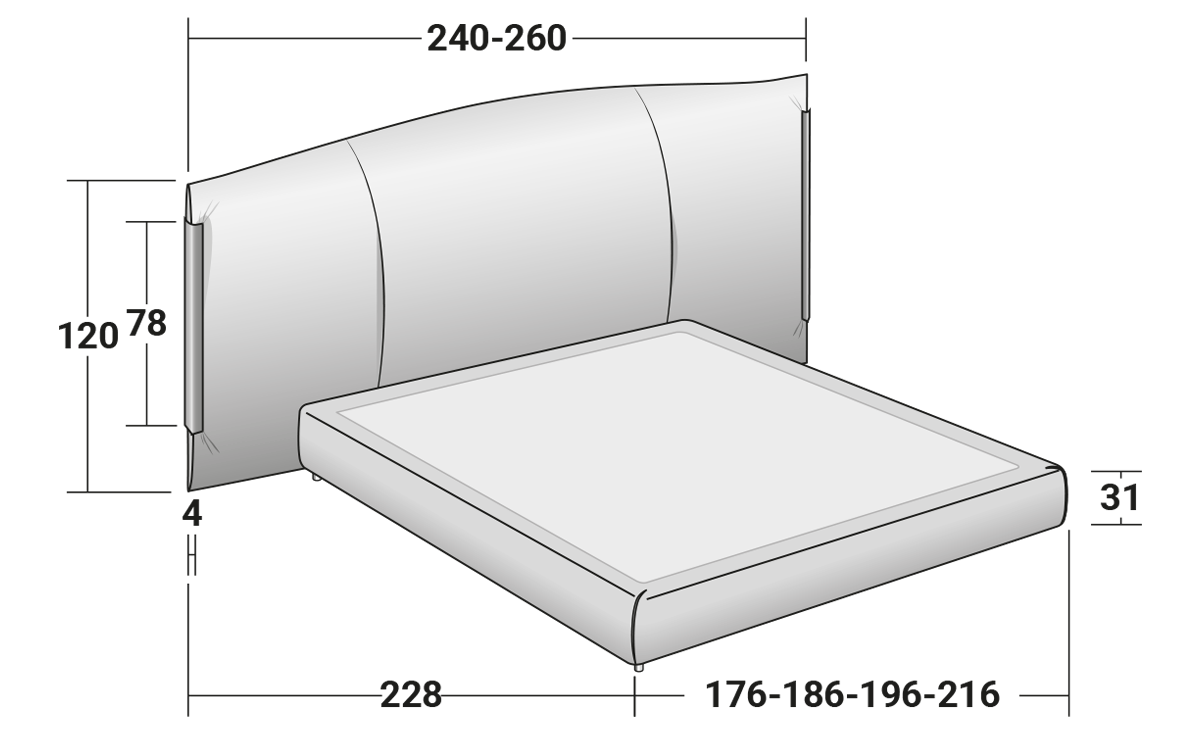 Bed With Soft Padded Headrest | Amal