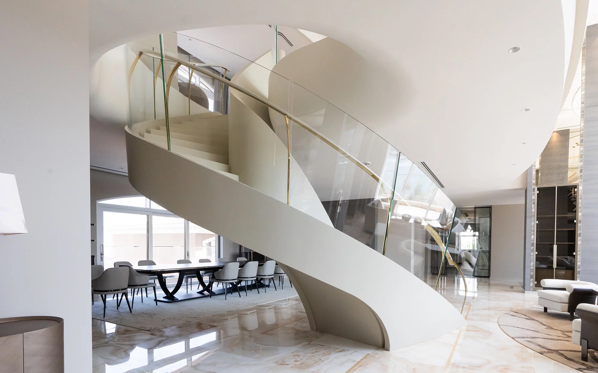 Helical Staircaise at XXII Carat Penthouse