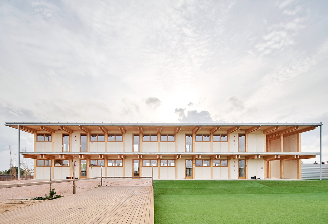 Timber Structure at a School in Mallorca