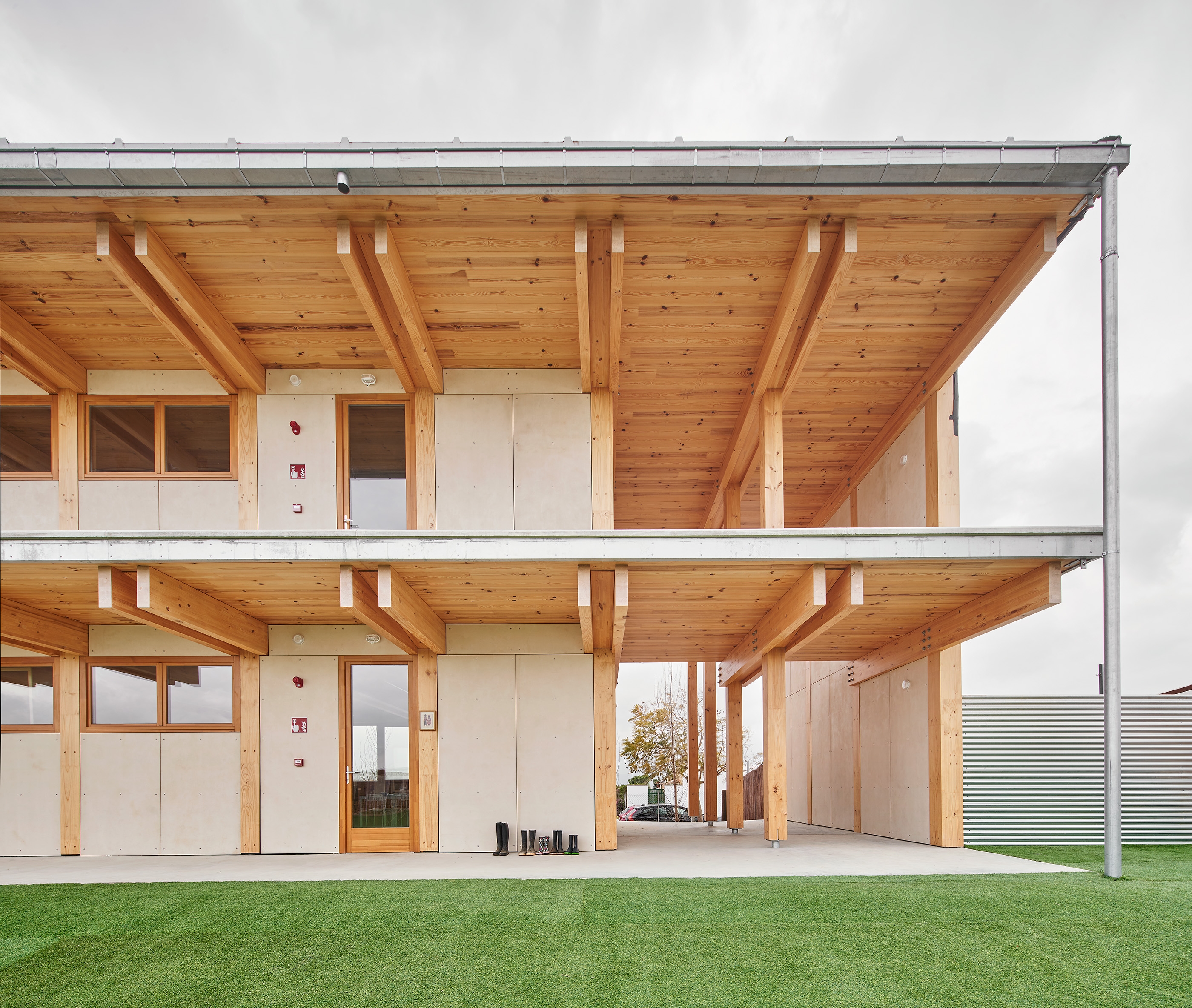 Timber Structure at a School in Mallorca