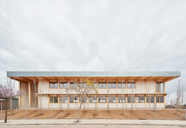 Timber Structure at a School in Mallorca