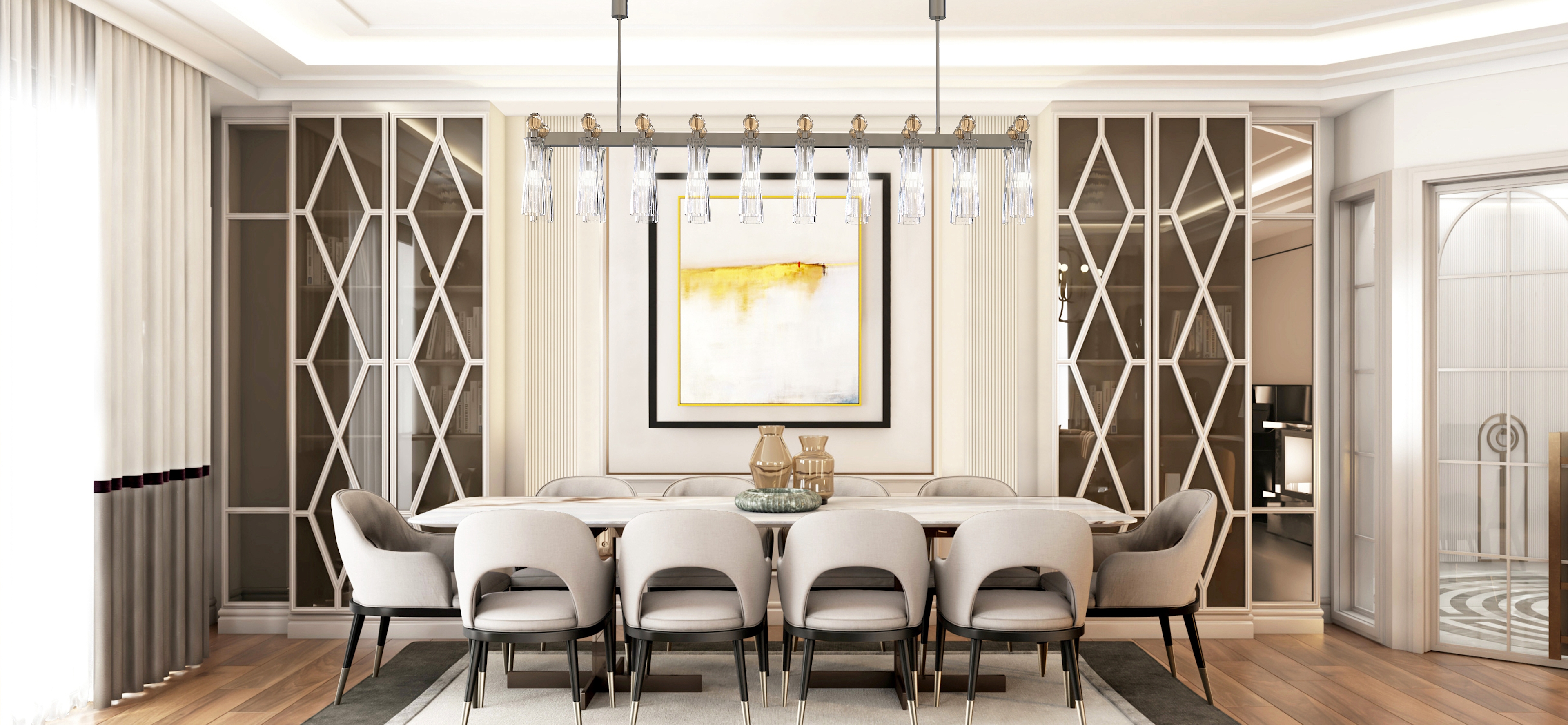 Murano Glass Pendant Chandelier in a London Apartment