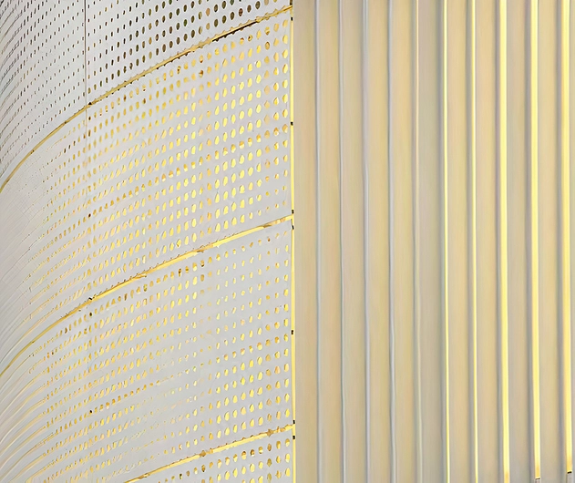 Facade with formed aluminum cladding