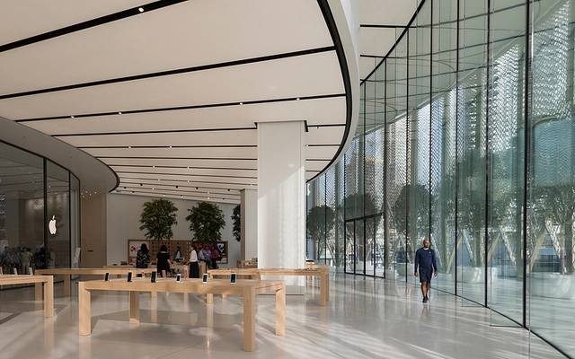 Apple Dubai flagship interior cladding in GFRC